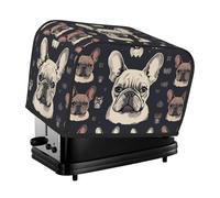 Housse de grille-pain à 2 tranches avec poches et poignée supérieure pour petite machine à pain I Love French Bulldog Kitchen - Housse lavable universelle pour petit appareil