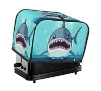 Housse de grille-pain à 2 tranches avec poches et poignée supérieure pour petite machine à pain Motif requin flottant dans l'eau Housse lavable universelle pour four