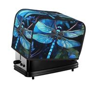 Housse de grille-pain à 2 tranches avec poches et poignée supérieure pour petite machine à pain - Motif libellule bleue - Housse de four universelle lavable