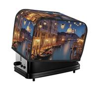 Housse de grille-pain à 2 tranches avec poches et poignée supérieure pour petite machine à pain Venise la nuit Housse de four universelle lavable