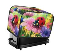 Housse de grille-pain à 2 tranches avec poches et protection contre la poussière et les empreintes digitales Motif fleurs sept étoiles