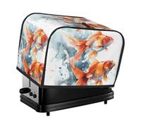Housse de grille-pain à 2 tranches avec poches - Housse de grille-pain aquarelle à trois poissons rouges pour cuisine, grille-pain à 2 tranches pour femme