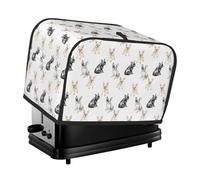 Housse de grille-pain à 2 tranches avec poches - Joli bouledogue français multicolore résistant à l'eau pour cuisine, grille-pain à 2 tranches pour femme