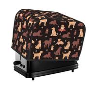 Housse de grille-pain à 2 tranches avec poches - Motif chien labrador retriever chocolat, résistant à l'eau pour cuisine, grille-pain à 2 tranches pour femme