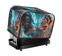 Housse de grille-pain à 2 tranches avec poches - Motif dragon bleu et tigre blanc - Housse pour grille-pain grille-pain à 2 tranches - Accessoires pour grille-pain à 2 tranches