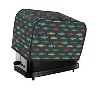 Housse de grille-pain à 2 tranches avec poches - Motif poissons d'eau douce de rivière pour cuisine, grille-pain à 2 tranches pour femme