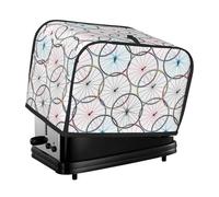 Housse de grille-pain à 2 tranches avec poches - Motif roue de vélo rouge pour cuisine, grille-pain à 2 tranches pour femme