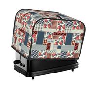 Housse de grille-pain à 2 tranches avec poches - Patchwork dans un style campagnard tendance - Housse grille-pain grille-pain grillée pour cuisine, accessoires de grille-pain à 2 tranches