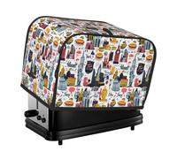 Housse de grille-pain à 2 tranches avec poches pour petit appareil électroménager et protection contre les traces de doigts, lavable en machine