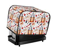 Housse de grille-pain à 2 tranches avec poches pour petits appareils de cuisine et protection contre les traces de doigts, lavable en machine