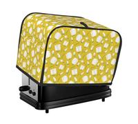 Housse de grille-pain à 2 tranches avec poches - Tulipes fleurs jaunes et blanches pour grille-pain de cuisine, accessoires de grille-pain à 2 tranches pour femme