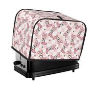 Housse de grille-pain à 2 tranches en damier rose avec poches pour petits appareils électroménagers et protection contre les traces de doigts, lavable en machine