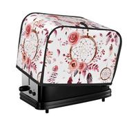 Housse de grille-pain à 2 tranches en plumes de style bohème confortable avec poche résistante aux taches et à la poussière pour petits appareils électroménagers