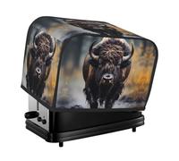 Housse de grille-pain à 2 tranches imprimée bison d'Amérique du Nord - Résistante à la poussière, à l'huile - Protège les petits appareils de cuisine