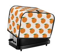Housse de grille-pain à 2 tranches - Jolie housse de grille-pain imperméable orange avec poches pour petits appareils de cuisine et protection contre les traces de doigts - Lavable en machine