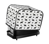 Housse de grille-pain à 2 tranches - Motif Border Collie - Imperméable - Avec poches pour petits appareils de cuisine - Protection contre les traces de doigts - Lavable en machine