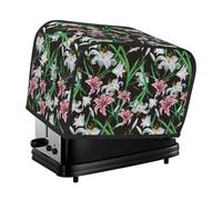 Housse de grille-pain à 2 tranches - Motif fleurs de lys - Étanche - Avec poches - Pour petits appareils de cuisine - Protection contre les traces de doigts - Lavable en machine