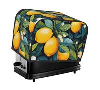 Housse de grille-pain à 2 tranches pour aquarelle, motif feuilles de citron, grille-pain à fleurs tropicales, confortable avec poche, résistant aux taches, à la poussière, protection pour petits