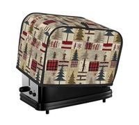 Housse de grille-pain à 2 tranches rustique à carreaux Forest Lodge imperméable avec poches pour petits appareils de cuisine et protection contre les traces de doigts, lavable en machine