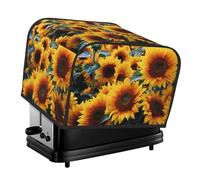 Housse de grille-pain à 4 tranches avec deux poches pour ranger les couteaux, super douce, couvre de nombreux beaux tournesols, housse de protection pour petit four, housse de protection pour machine