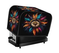 Housse de grille-pain à 4 tranches étanche pour machine à pain - Boussole de protection colorée en plumes amérindiennes - Protection contre la poussière et les traces de doigts