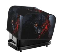Housse de grille-pain à 4 tranches, grand loup noir aux yeux rouges, housse de four à pain résistante à la poussière, lavable pour petits appareils de cuisine, protection pour salle à manger