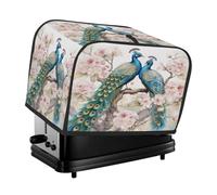 Housse de grille-pain à 4 tranches pour remorquage, oiseaux, paon, fleurs, petit appareil, grille-pain, housse anti-poussière pour cuisine, cadeaux