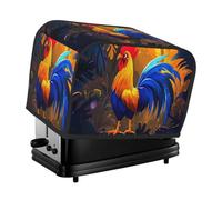 Housse de grille-pain à queue bleue en forme de coq à 2 tranches pour petits appareils de cuisine avec poches Protection contre la poussière et les traces de doigts