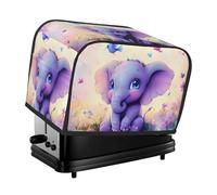 Housse de grille-pain éléphant violet à 2 tranches, grille-pain à oiseaux mignon confortable avec poche résistante aux taches et à la poussière pour petits appareils de cuisine