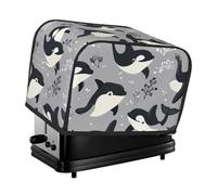 Housse de grille-pain en forme de baleine de l'océan à 2 tranches - Confortable - Avec poche - Résistante aux taches et à la poussière - Protection pour petits appareils électroménagers