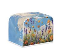 Housse de Grille-Pain Fleurs Violette Toile Polyester-facilement pliable pour rangement,Durable et lavable,pour grill-pains standards et extra-larges,garde Équipement Propre et intact