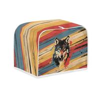 Housse de Grille-Pain Loup Noir Toile Polyester-facilement pliable pour rangement,Durable et lavable,pour grill-pains standards et extra-larges,garde Équipement Propre et intact