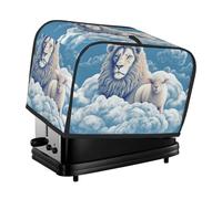 Housse de grille-pain matelassée à 2 tranches d'agneau avec un lion pour petit appareil électroménager avec poignée pour décoration de table de maison ou de cuisine