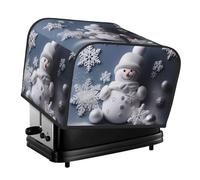 Housse de grille-pain matelassée à 4 tranches avec poignée bonhomme de neige, étoiles et flocons de neige, housse anti-poussière pour la maison, la table, la cuisine