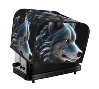 Housse de grille-pain matelassée à 4 tranches avec poignée pour grille-pain 3D loup grille-pain housse anti-poussière pour décoration de table de cuisine