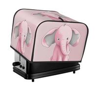 Housse de grille-pain matelassée à 4 tranches avec poignée pour grille-pain rose éléphant pour décoration de table de maison ou de cuisine