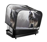 Housse de grille-pain matelassée à 4 tranches pour machine à pain avec poignée - Motif loup hurlant - Housse anti-poussière pour la maison, la table et la cuisine