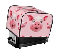 Housse de grille-pain matelassée à 4 tranches pour machine à pain avec poignée - Motif tête de cochon rose amusante - Pour décoration de table de maison ou de cuisine