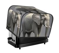 Housse de grille-pain matelassée à 4 tranches pour machine à pain avec poignée pour décoration de table et de cuisine Motif éléphant