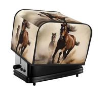Housse de grille-pain matelassée à 4 tranches pour machine à pain avec poignée pour petits appareils électroménagers animaux cheval courant grille-pain housse anti-poussière pour décoration de table