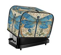 Housse de grille-pain matelassée peinte à la main en forme de libellule bleue pour petit appareil avec poignée pour décoration de table de maison ou de cuisine