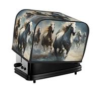 Housse de grille-pain pour chevaux qui courent dans la rivière, adaptée pour un design à large fente, avec sac de rangement latéral, facile à nettoyer, résistant à la poussière, adapté pour la cuisine