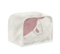 Housse de Grille-Pain Rose Et Blanc Toile Polyester-facilement pliable pour rangement,Durable et lavable,Parfait pour grill-pains standards et extra-larges,garde Équipement Propre et intact
