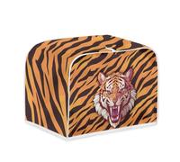 Housse de Grille-Pain Tigres Jaunes Et Blancs Toile Polyester-Résistante aux déchirures,anti-poussière,lavable avec Convient aux grill-pains 2 et 4 tranches,Protège l'appareil contre les rayures