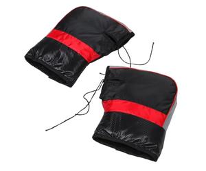 Housse de Guidon de Moto D’hiver en PU, Doublure Polaire Épaisse | Structure Double Couche, Ajustement Serré au Guidon, Protège du Vent et Garde les Mains Sèches