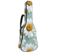 Housse de guitare acoustique épaisse rembourrée et imperméable avec motif feuilles de palmier tropicales sur fond clair pour guitares de 101,6 cm, 104,1 cm, 106,7 cm, Multicolore 06, 42.9x16.9x4.7 in,