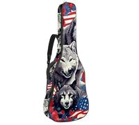 Housse de guitare acoustique étanche pour guitare 40/41/42 pouces avec compartiment pour accessoires, plusieurs poches, drapeau américain, animaux, multicolore, 42.9x16.9x4.7 in, Sac pour guitare