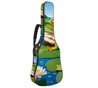 Housse de guitare acoustique pour guitare acoustique de 101,6/104,7 cm, sac de transport imperméable avec couche de protection, grenouille mignonne et fleur, multicolore, 42.9x16.9x4.7 in, Sac pour