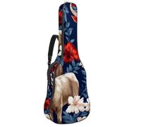 Housse de guitare acoustique pour guitare de 101,6 cm / 101,6 cm / 106,7 cm avec plusieurs poches - Étanche - Motif drapeau américain animaux, multicolore, 42.9x16.9x4.7 in, Sac pour guitare