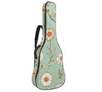 Housse de guitare acoustique souple avec 2 poches et boucle de suspension arrière pour guitare basse électrique classique de 101,6 cm, 104,7 cm, 106,7 cm, cerf vintage dans la forêt de pin, lune